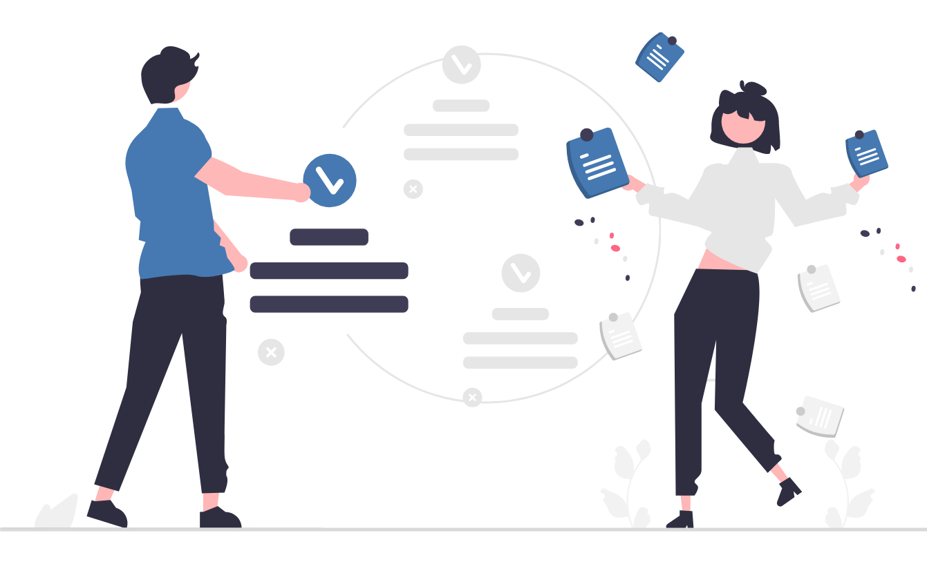 Illustration of people working together